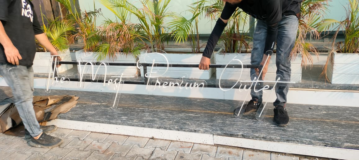 TLW Neon Signage installation at IFFCO Gurgaon by Baba Supersign